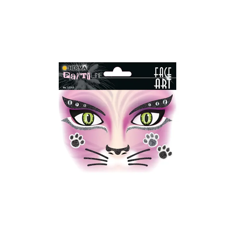 Tattoofolie Herma Face Art 15310 - Katze Gesichtstattoo ablösbar 1 Bogen