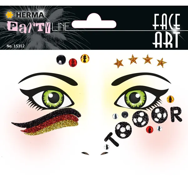 Tattoofolie Herma Face Art 15312 - Fußball Deutschland Gesichtstattoo ablösbar 1 Bogen