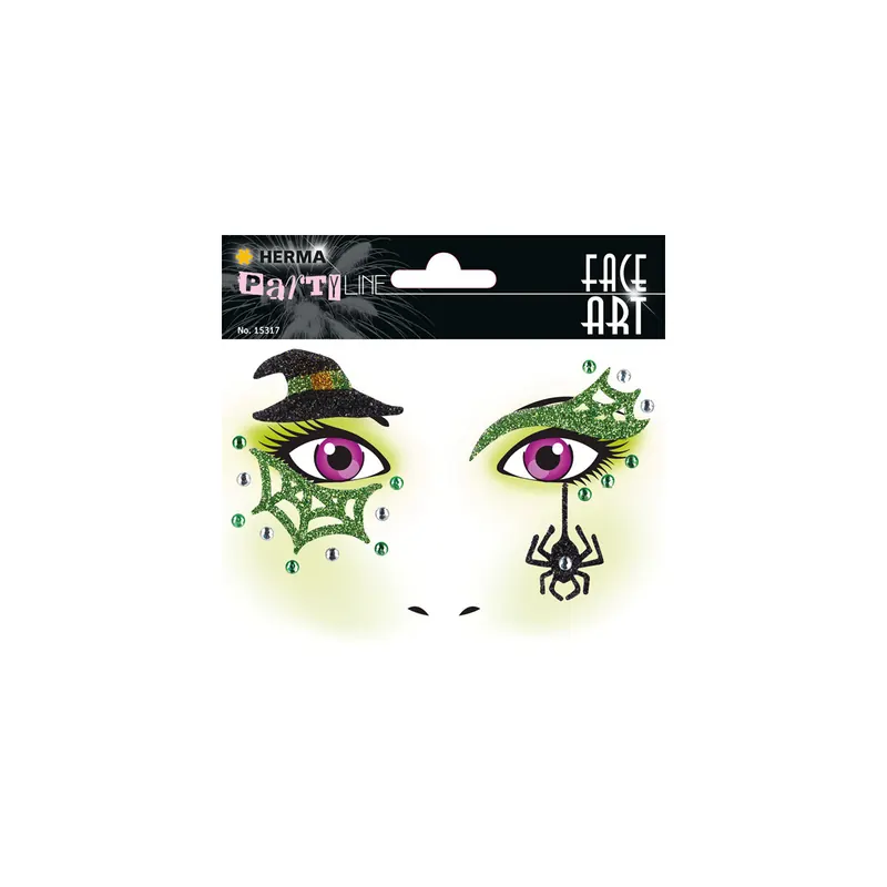 Tattoofolie Herma Face Art 15317 - Hexe Gesichtstattoo ablösbar 1 Bogen