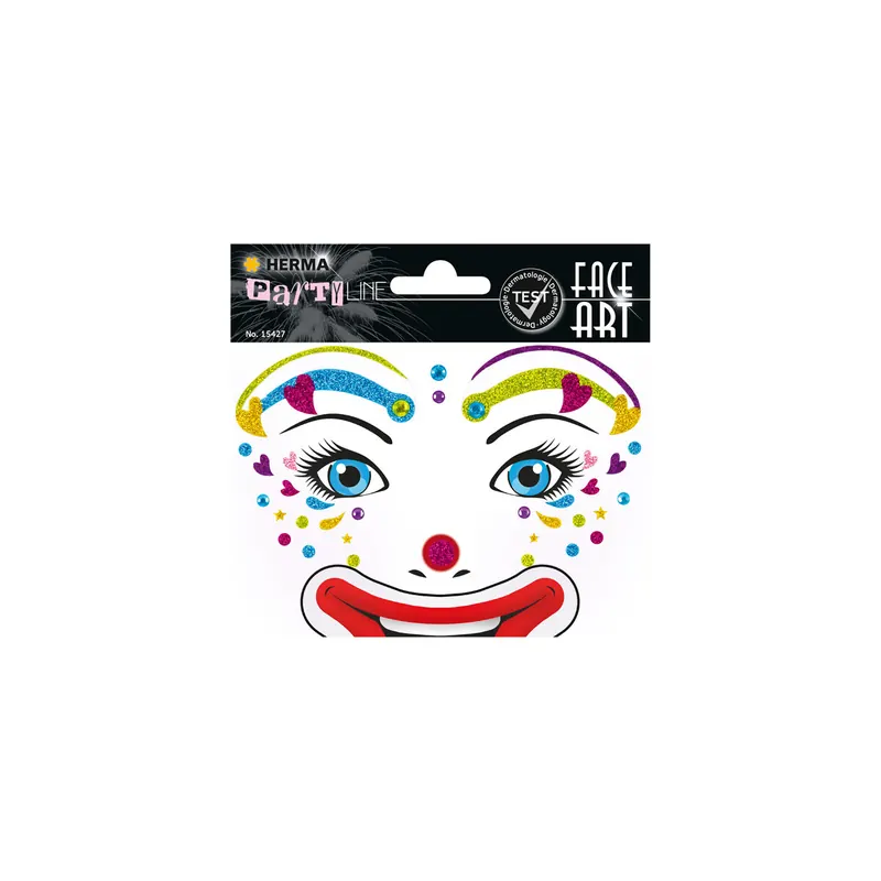 Tattoofolie Herma Face Art 15427 - Clown Gesichtstattoo ablösbar 1 Bogen