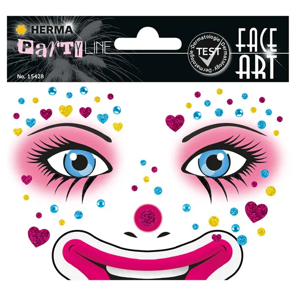 Tattoofolie Herma Face Art 15428 - Clown Gesichtstattoo ablösbar 1 Bogen