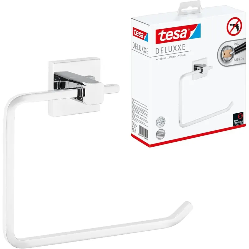 tesa® Deluxxe Handtuchring, Metall, verchromt, inkl. Klebelösung