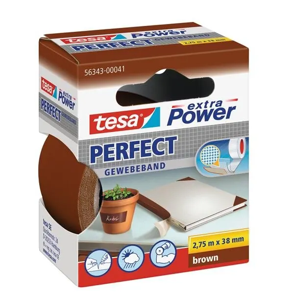 tesa extra Power Perfect Gewebeband braun 2,75m x 38mm