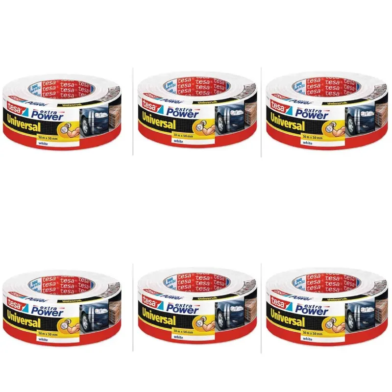 tesa extra Power universal Reparaturband / 56389 in schwarz weiß und silber zur Auswahl (6, weiß)