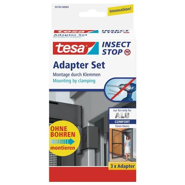 tesa Fliegengitter Adapter-Set für ALU-Türen, anthrazit