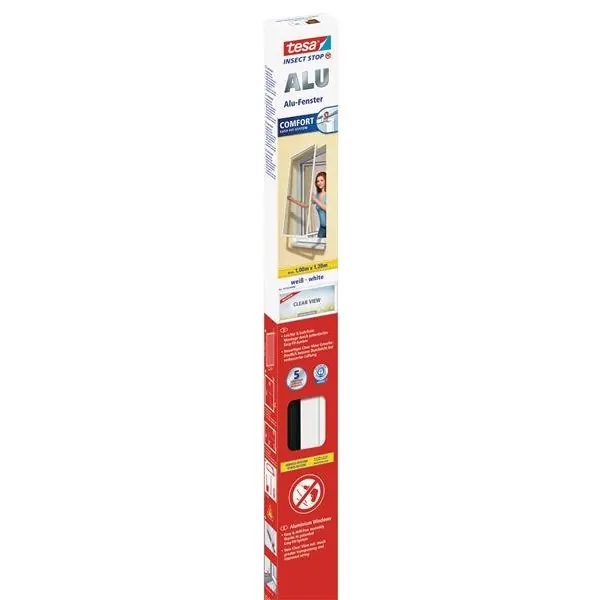 tesa Fliegengitter ALU Comfort Fenster 1,0 m : 1,2 m weiß
