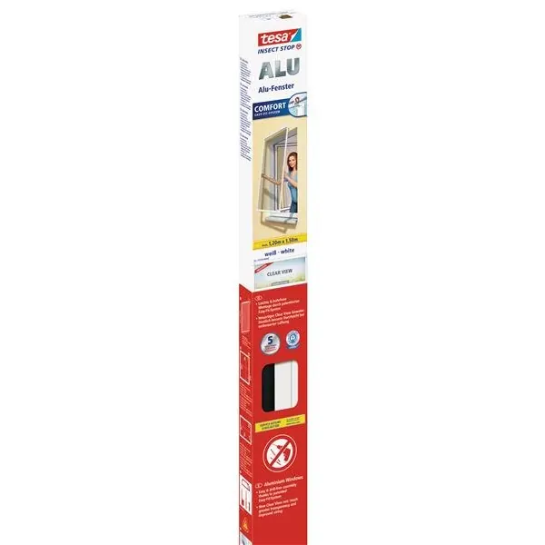 tesa Fliegengitter ALU Comfort Fenster 1,2 m : 1,5 m weiß