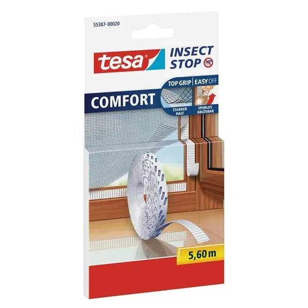 tesa Fliegengitter Comfort Klettband-Ersatzrolle 5,6m weiß 55387-00020