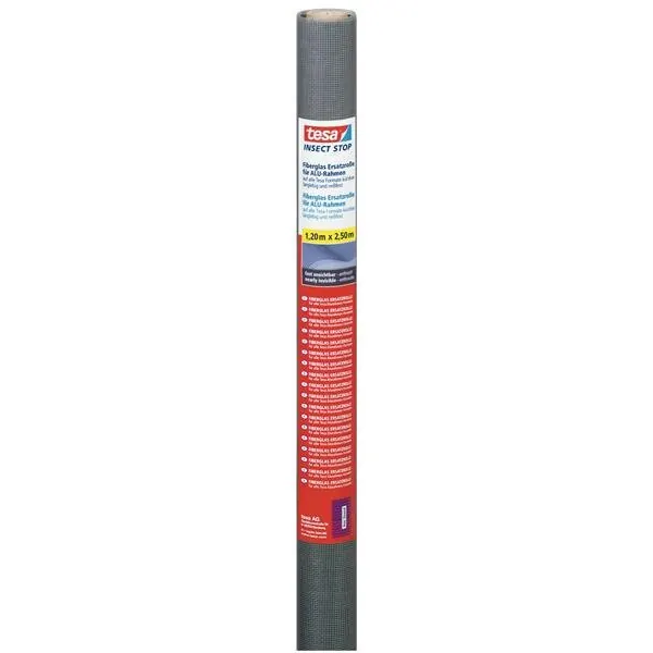 tesa Fliegengitter Nachfüllrolle Fiberglasgewebe 1,2 m x 2,5 m, anthrazit