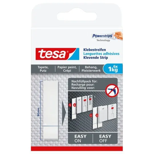 tesa Klebestreifen Tapete & Putz, 6 x 1 kg