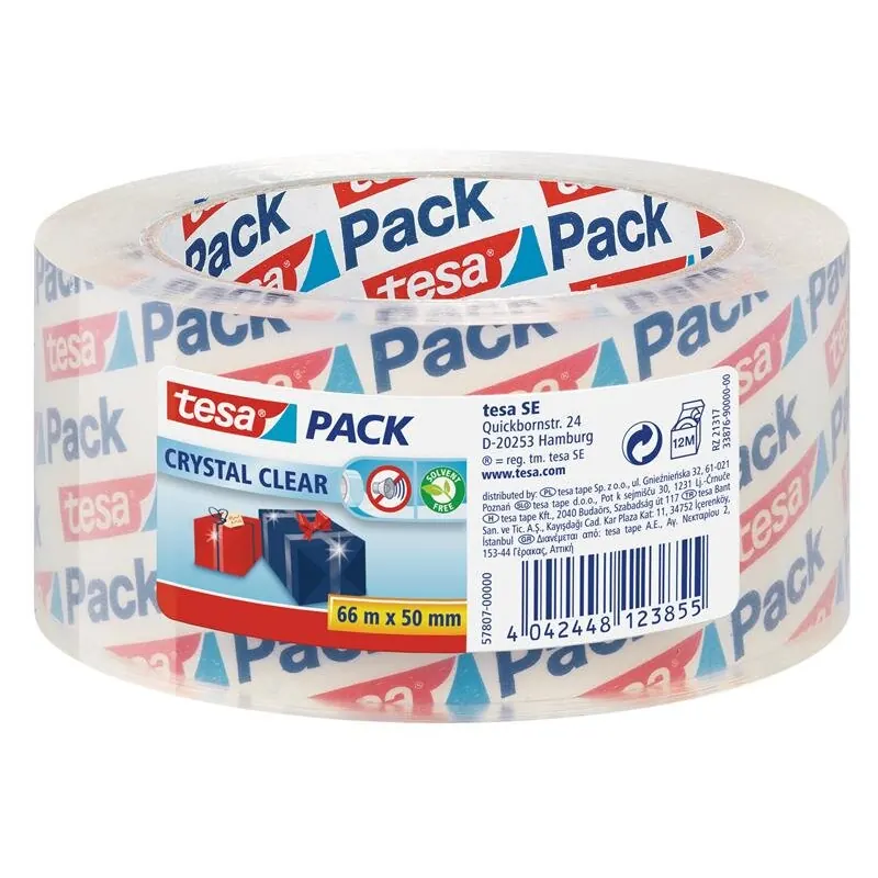 tesa Packband tesapack® Crystal Clear transparent 50,0 mm x 66,0 m 1 Rolle