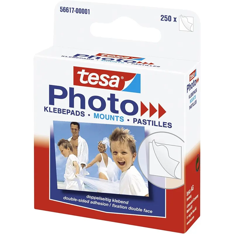 tesa Photo Klebepads - Beidseitig klebend zur Erstellung eines Fotobuches - 250 Stück