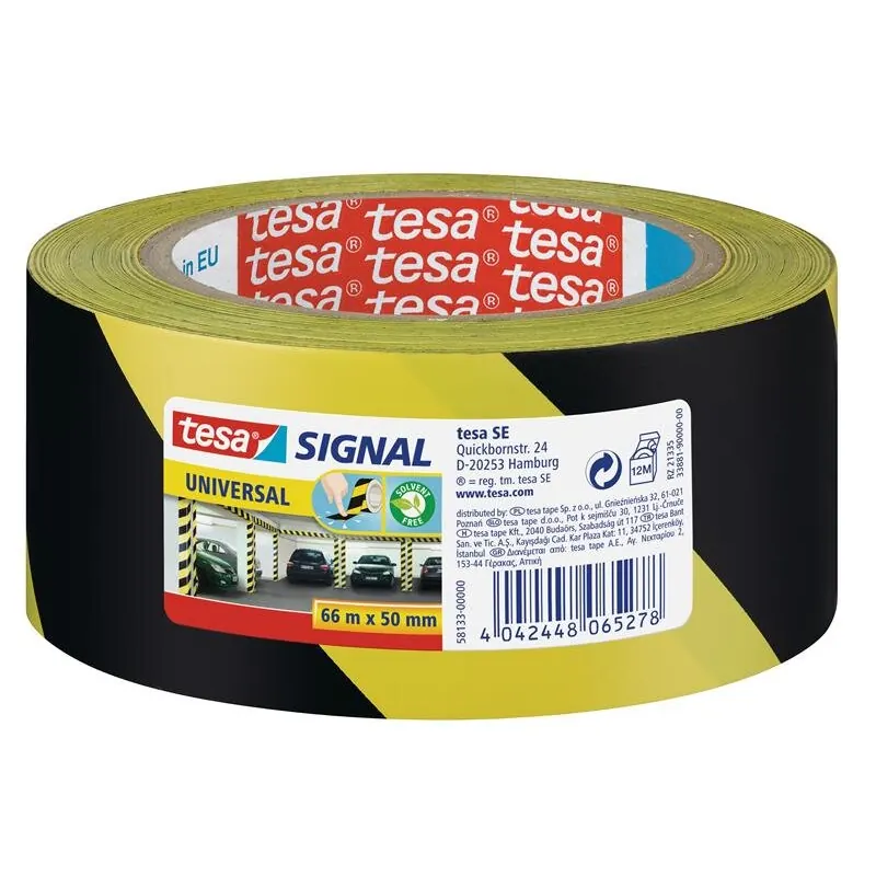 tesa Signal Markierungsklebeband 66m x 50mm Universal gelb / schwarz