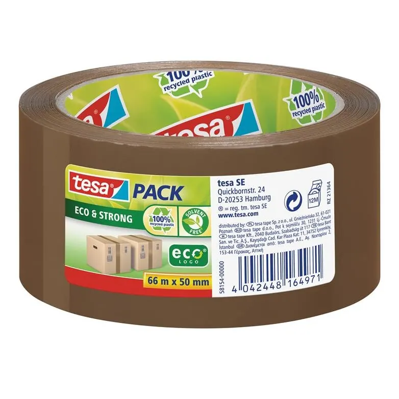 tesa tesapack Packband Klebeband Eco & Strong 66m x 50mm braun