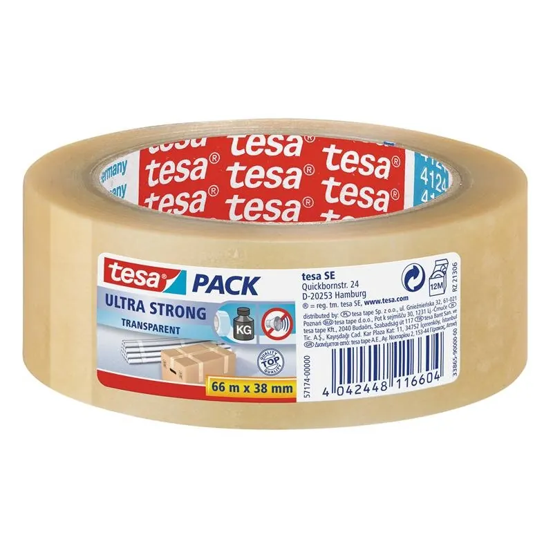 tesa tesapack ultra strong, transparent ( PVC ) 66m x 38mm