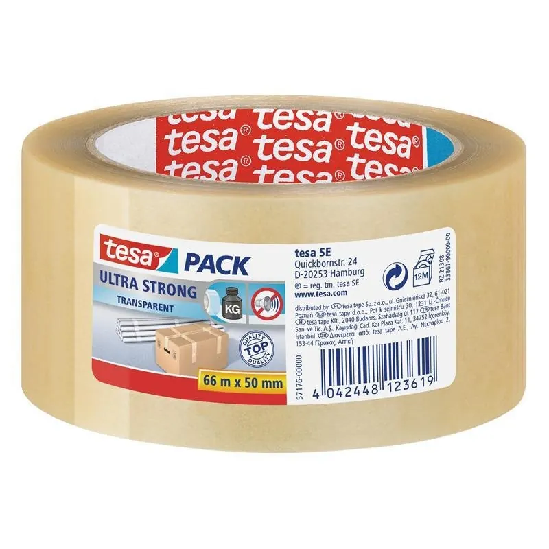 tesa tesapack ultra strong, transparent ( PVC ) 66m x 50mm