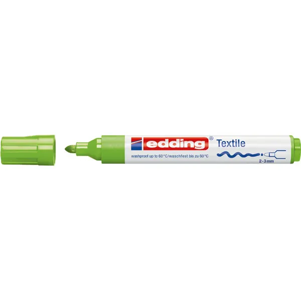 Textilmarker edding creative 4500 - hellgrün 2-3 mm Rundspitze permanent nicht nachfüllbar