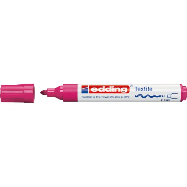 Textilmarker edding creative 4500 - karminrot 2-3 mm Rundspitze permanent nicht nachfüllbar