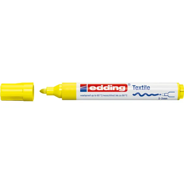 Textilmarker edding creative 4500 - neongelb 2-3 mm Rundspitze permanent nicht nachfüllbar