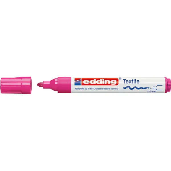 Textilmarker edding creative 4500 - neonrosa 2-3 mm Rundspitze permanent nicht nachfüllbar