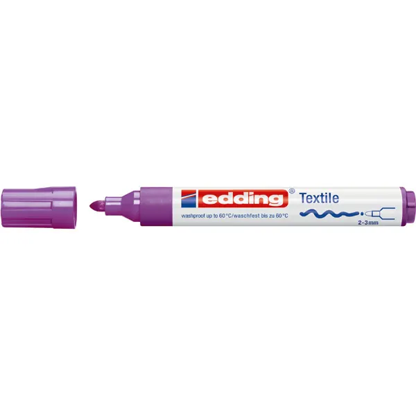 Textilmarker edding creative 4500 - neonviolett 2-3 mm Rundspitze permanent nicht nachfüllbar