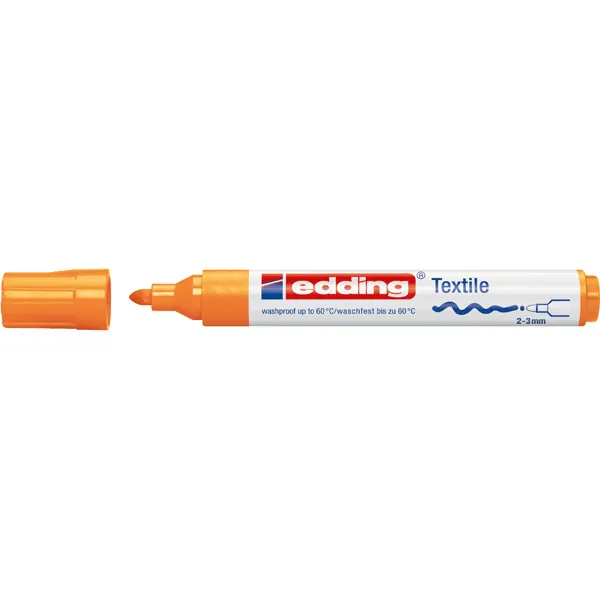 Textilmarker edding creative 4500 - noenorange 2-3 mm Rundspitze permanent nicht nachfüllbar