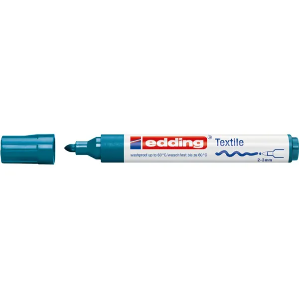 Textilmarker edding creative 4500 - orientblau 2-3 mm Rundspitze permanent nicht nachfüllbar