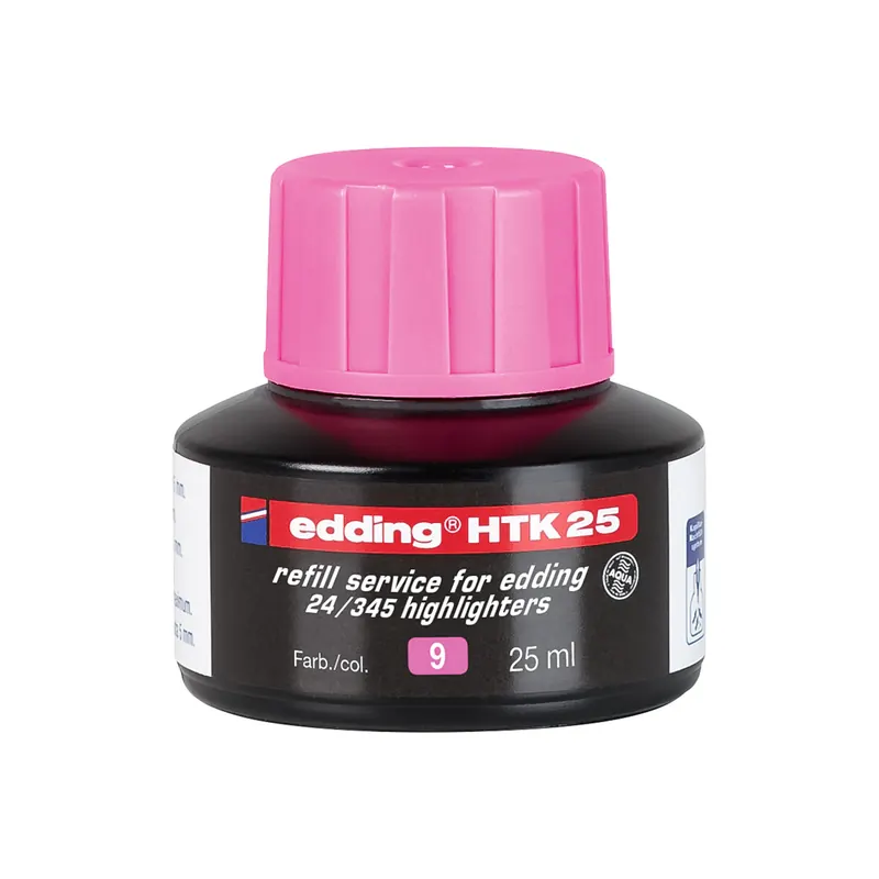 Textmarker Nachfülltinte edding HTK25 - neonpink für Mod. 345/24 permanent 25 ml