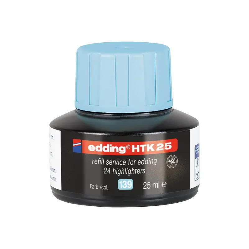 Textmarker Nachfülltinte Edding HTK25 - pastellblau für Mod. 345/24 permanent 25 ml