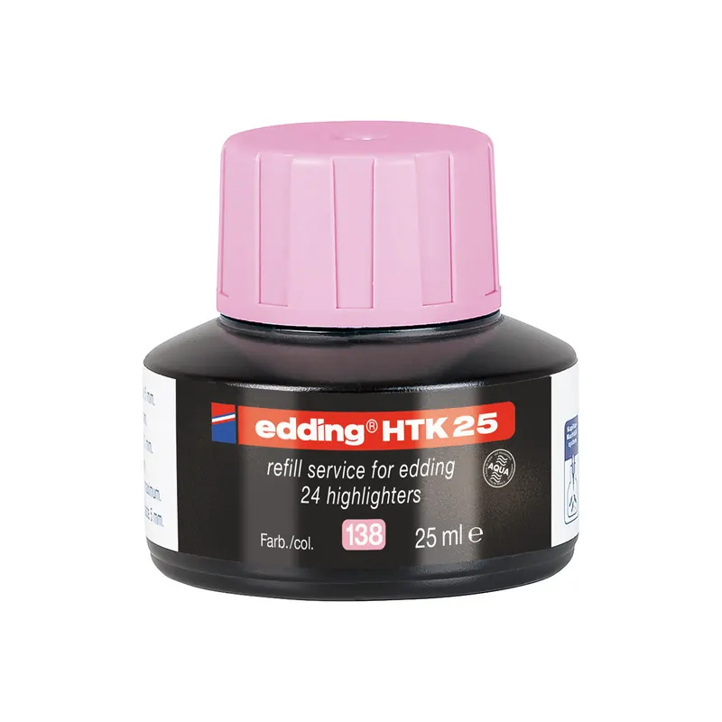 Textmarker Nachfülltinte Edding HTK25 - pastellrosa für Mod. 345/24 permanent 25 ml