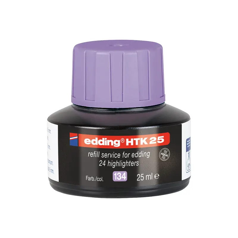 Textmarker Nachfülltinte Edding HTK25 - pastellviolett für Mod. 345/24 permanent 25 ml