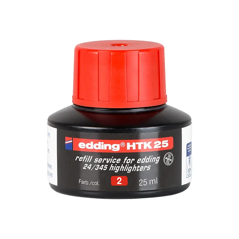 Textmarker Nachfülltinte edding HTK25 - rotviolett für Mod. 345/24 permanent 25 ml