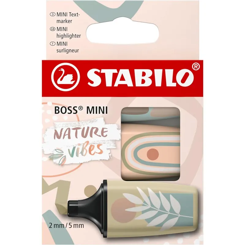 Textmarker - STABILO BOSS MINI Naturevibes – 3er Pack - grünerde, schlammgrün, beige