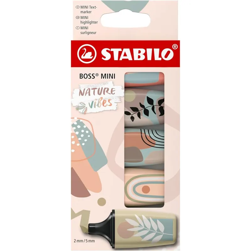 Textmarker - STABILO BOSS MINI Naturevibes – 5er Pack - 5 Farben