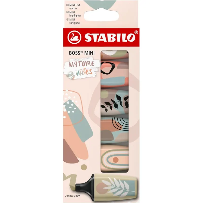 Textmarker - STABILO BOSS MINI Naturevibes – 6er Pack - 6 Farben