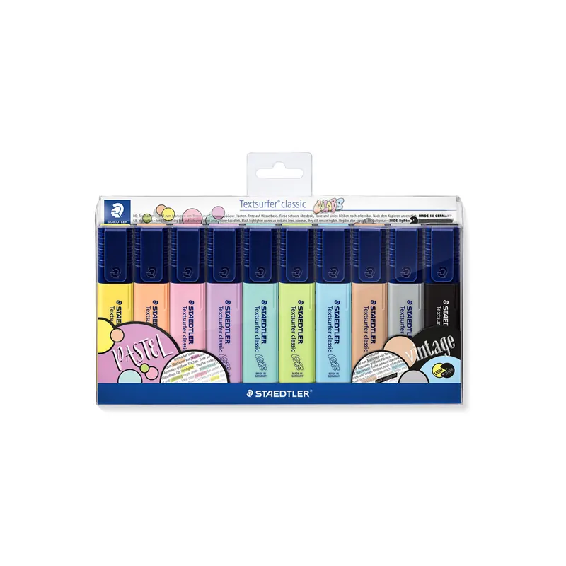 Textmarker Staedtler textsurfer classic 364CWP10 - farbig sortiert (10) 1-5 mm Keilspitze permanent nicht nachfüllbar 10er-Set