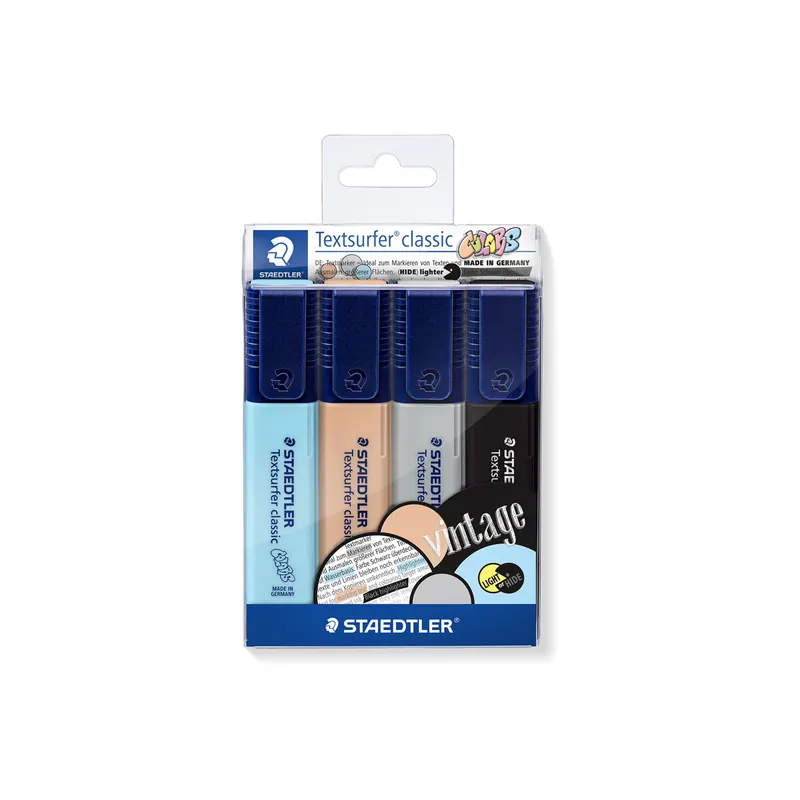 Textmarker Staedtler textsurfer classic 364CWP4 - farbig sortiert (4) 1-5 mm Keilspitze permanent nicht nachfüllbar 4er-Set