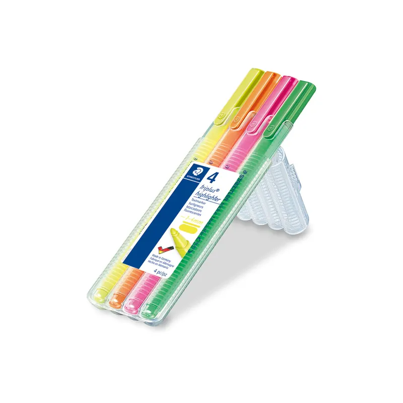 Textmarker Staedtler triplus textsurfer 362SB4 - farbig sortiert 1-4 mm Rundspitze permanent nicht nachfüllbar 4er-Set