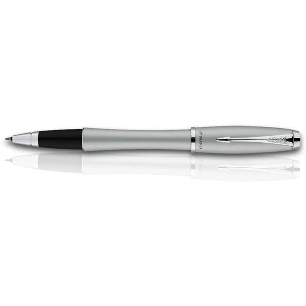 Tintenroller Parker Urban S0850500 - silbernse Gehäuse Mine F schwarz Quink Rollerballmine