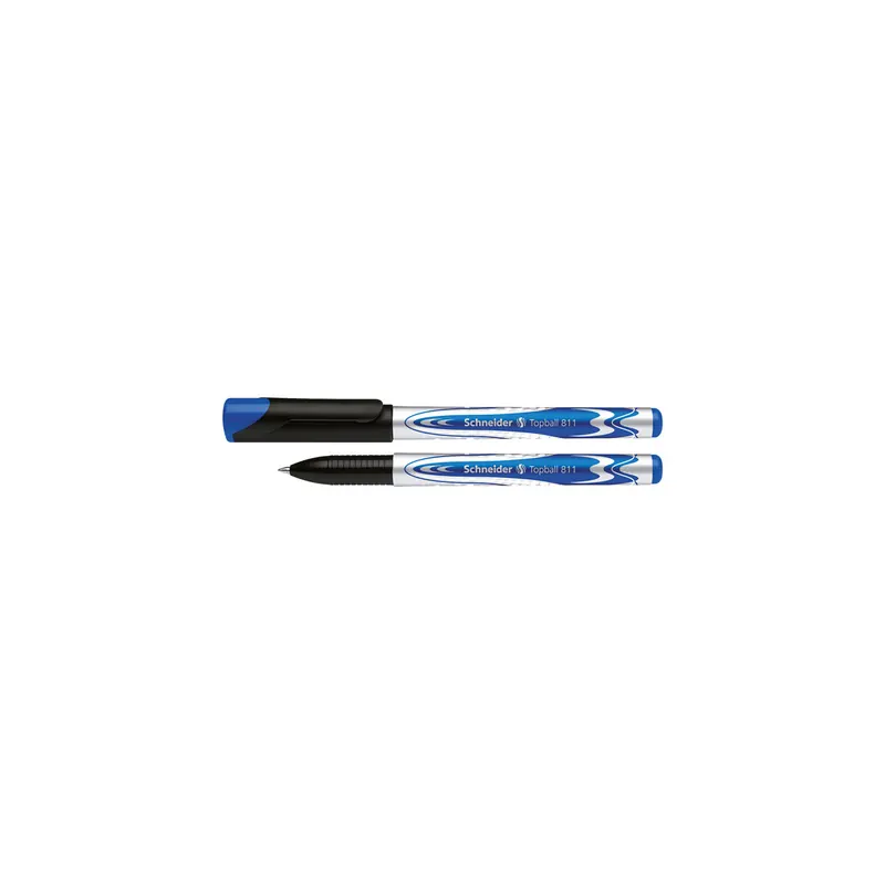 Tintenroller Schneider Topball 8113 - silber/schwarz/blaues Gehäuse 0,5 mm Mine blau 850