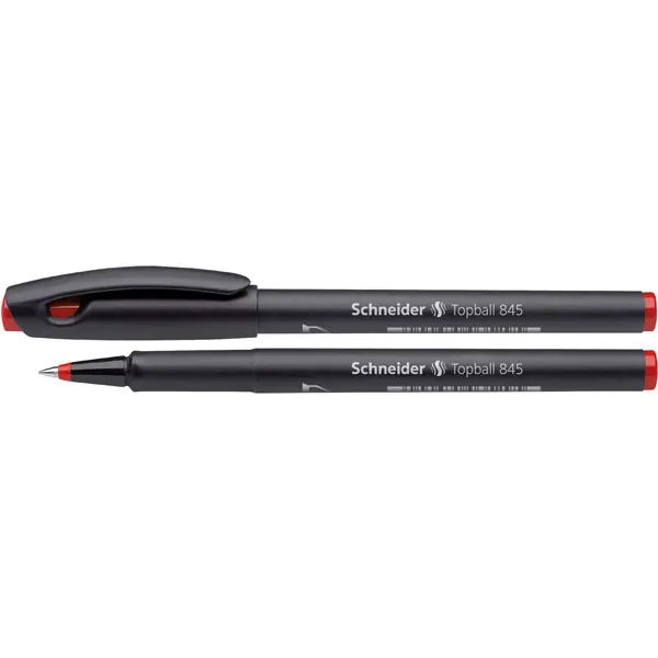 Tintenroller Schneider Topball 845 184502 - schwarz/rotes Gehäuse 0,3 mm Mine rot Tampon-System