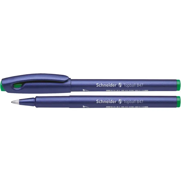 Tintenroller Schneider Topball 8474 - lila/grünes Gehäuse 0,5 mm Mine grün