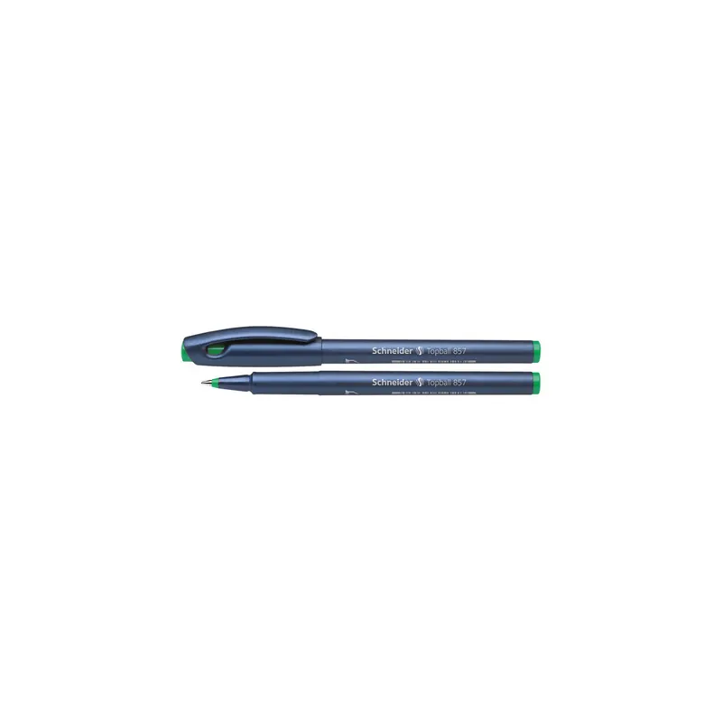 Tintenroller Schneider Topball 8574 - dunkelblau/grünes Gehäuse 0,6 mm Mine grün Tampon-System