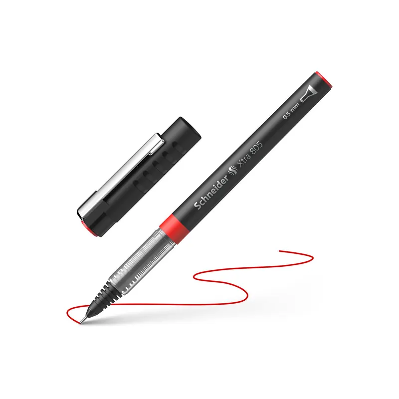 Tintenroller Schneider Xtra 8052 - schwarz/rotes Gehäuse 0,5 mm Mine rot Free Ink System
