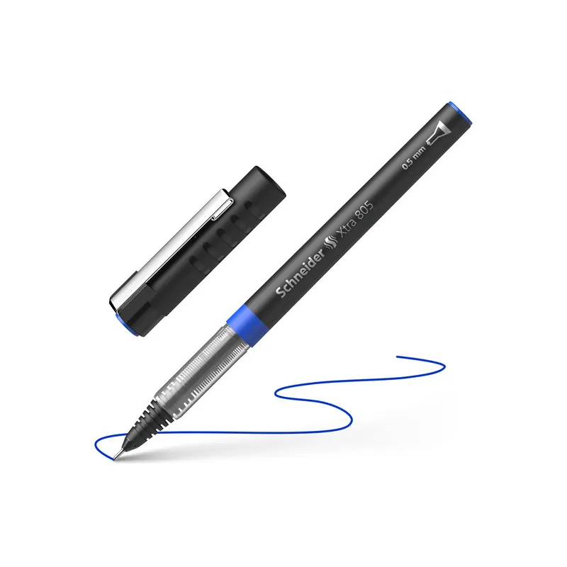 Tintenroller Schneider Xtra 8053 - schwarz/blaues Gehäuse 0,5 mm Mine blau Free Ink System