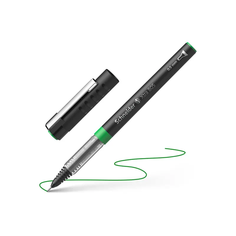 Tintenroller Schneider Xtra 8054 - schwarz/grünes Gehäuse 0,5 mm Mine grün Free Ink System