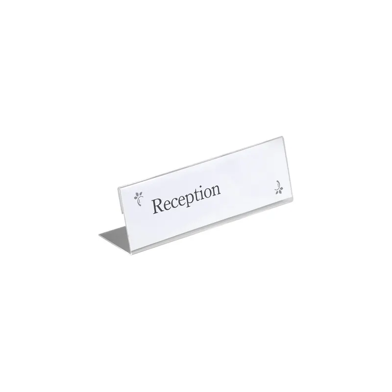 Tischnamensschild Durable 8031 - 61 x 210 mm transparent L-Form Acryl Pckg/10