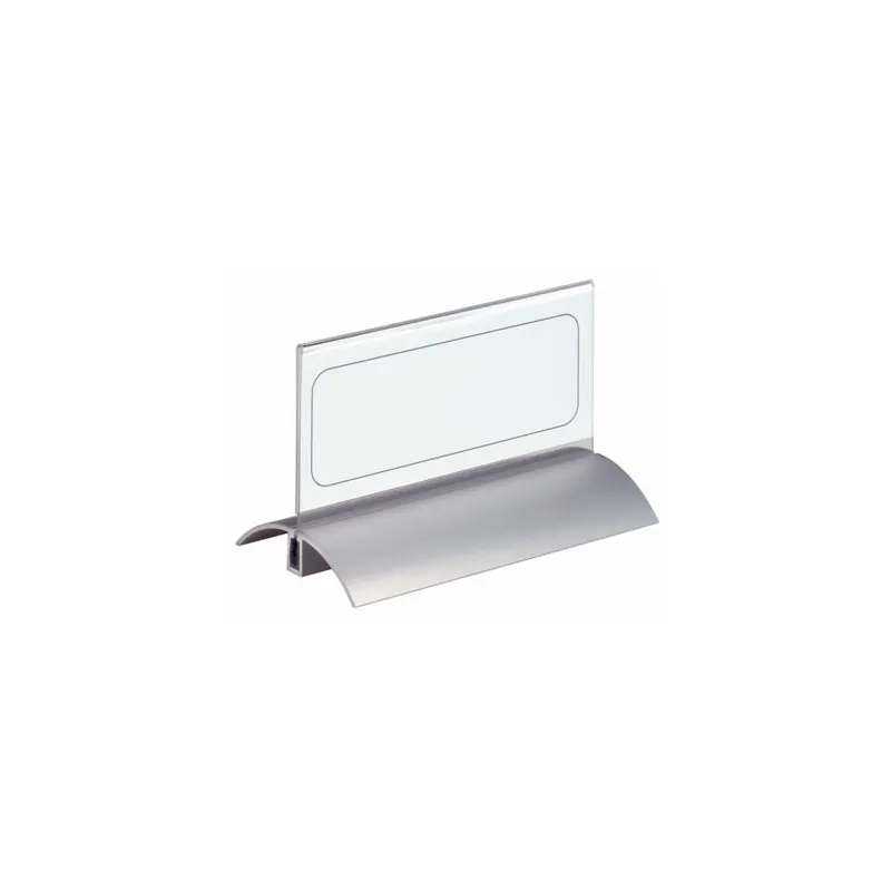Tischnamensschild Durable 8201 - 61 x 150 mm transparent/silber mit Standfuß Acryl Pckg/2