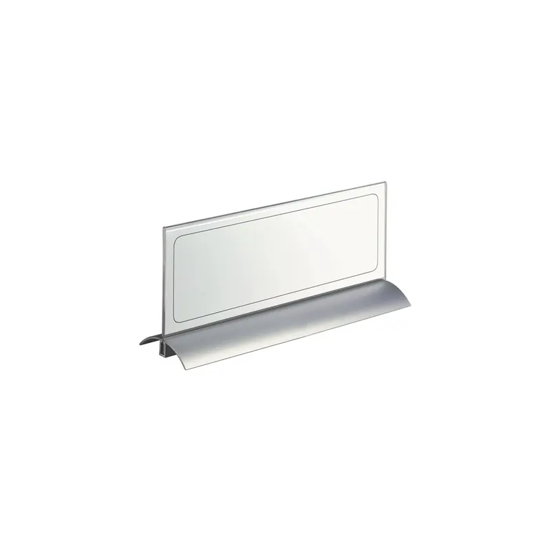 Tischnamensschild Durable 8203 - 105 x 297 mm transparent/silber mit Standfuß Acryl