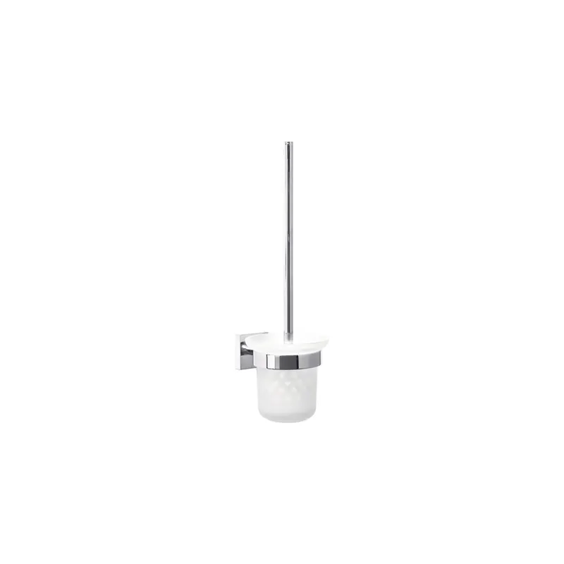 Toilettenbürste tesa EKKRO 40233 - chrom-weiß mit Wandstück eckig Metall